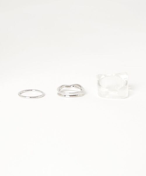 WEGO(ウィゴー)の「WEGO/【3点セット】スクエアアクリルリング(リング・レディース・ベージュ/ブラウン/その他1・FREE)」の4枚目の写真