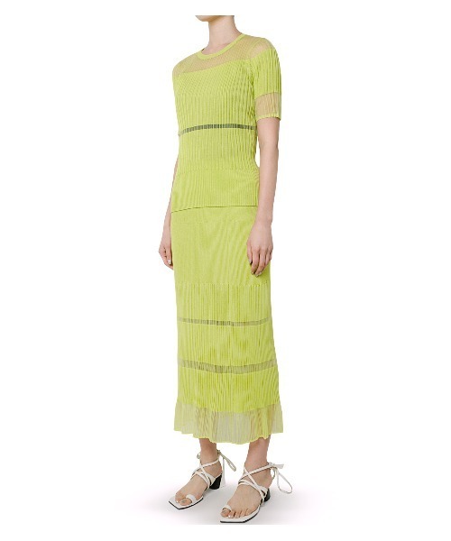 LE CIEL BLEU（ルシェルブルー）の「Transparent Long Knit Skirt