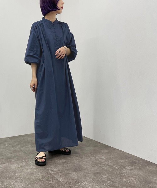 apres jour mignon(アプレジュールミニョン)の「コットンロングボイルワンピース 【ZOZOTOWN限定アイテム】(ワンピース・レディース・ダークパープル/ダークブルー/ブラック・フリー/X-LARGE)」の2枚目の写真