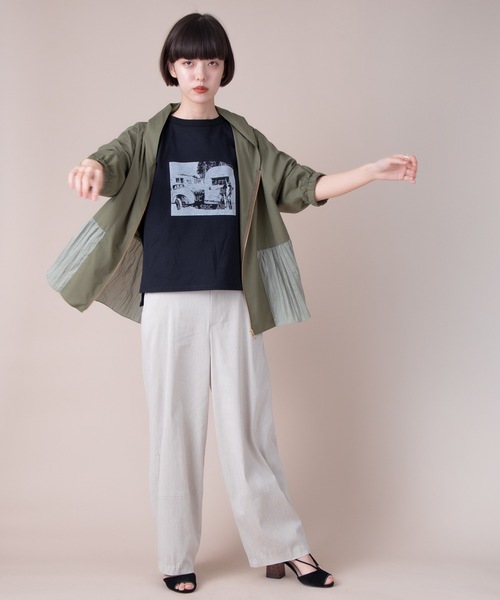 La SRIC(ラスリック)の「La SRIC / 裾プリーツZIPパーカ(シャツ/ブラウス・レディース・カーキ/キャメル/ブラック/ベージュ・38)」の8枚目の写真