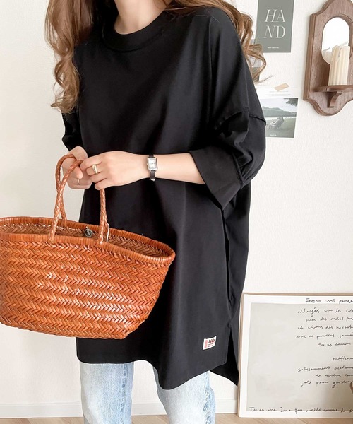 Java（ジャバ）の「《JaVaジャバ コラボ》ゆるっとカジュアル。綿100％切替えビッグシルエットTee（Tシャツ/カットソー・レディース・ホワイト/ライトグレー/ブラック/ライトカーキ・MEDIUM/LARGE/X-LARGE/SMALL）」の20枚目の写真