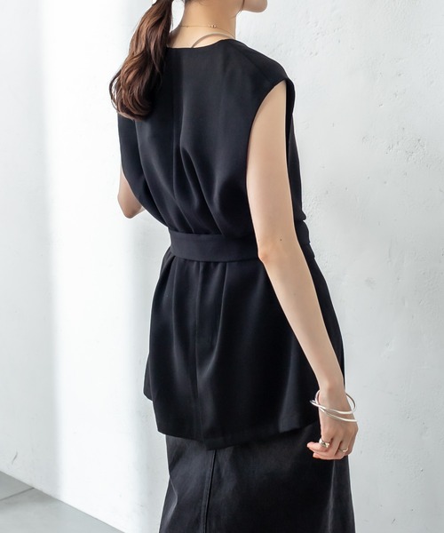 mystic（ミスティック）の「ベルト付ジレ（ベスト・レディース・アイボリー/ブラック/ブルー・FREE）」の3枚目の写真