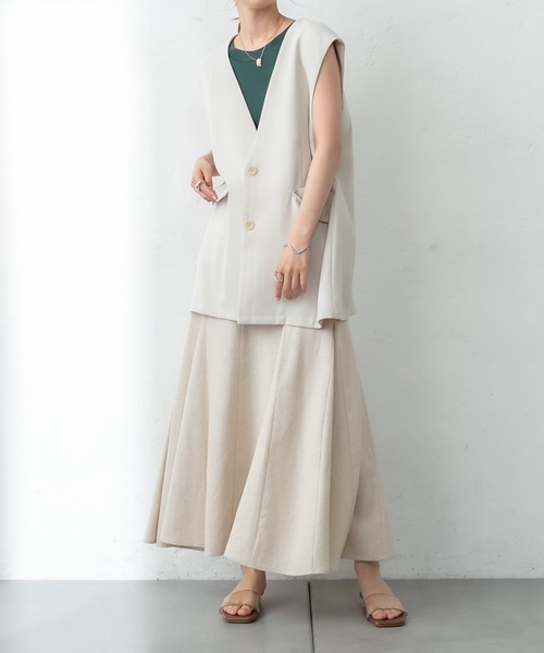 mystic（ミスティック）の「ベルト付ジレ（ベスト・レディース・アイボリー/ブラック/ブルー・FREE）」の4枚目の写真