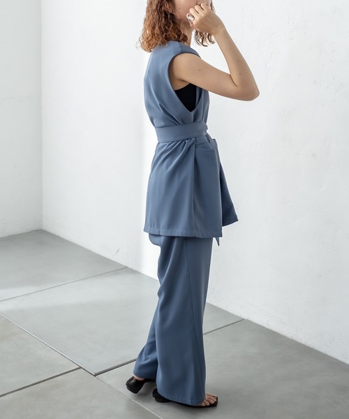 mystic（ミスティック）の「ベルト付ジレ（ベスト・レディース・アイボリー/ブラック/ブルー・FREE）」の10枚目の写真