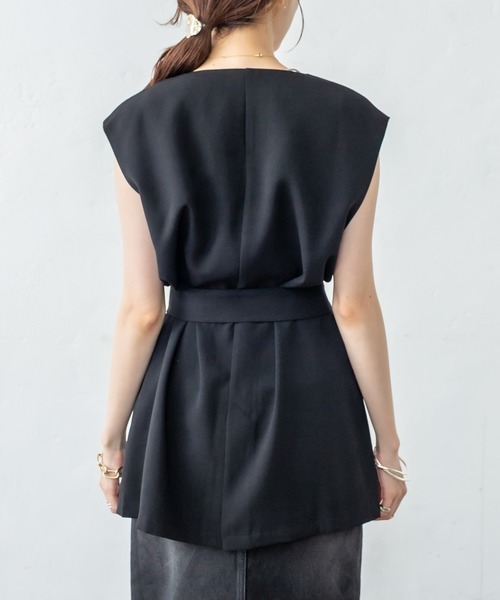 mystic（ミスティック）の「ベルト付ジレ（ベスト・レディース・アイボリー/ブラック/ブルー・FREE）」の12枚目の写真