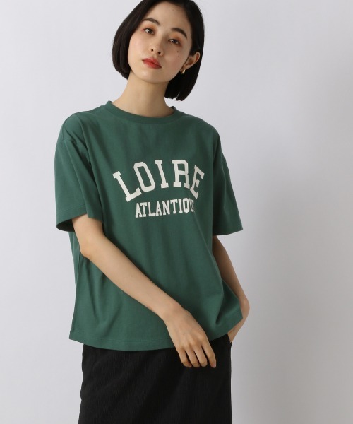 LOWRYS FARM（ローリーズファーム）の「カレッジロゴＴＳＳ　956628（Tシャツ/カットソー・レディース・アイボリー/オフホワイト/チャコールグレー/グリーン・FREE）」の4枚目の写真