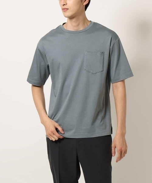 a.v.v（アーヴェヴェ）の「【接触冷感/UVカット/抗菌防臭】シルケットスムースワイドシルエットカットソー（Tシャツ/カットソー・メンズ・ホワイト/ボルドー/カーキ/グリーン/チャコールグレー・44/46/50/48）」の4枚目の写真