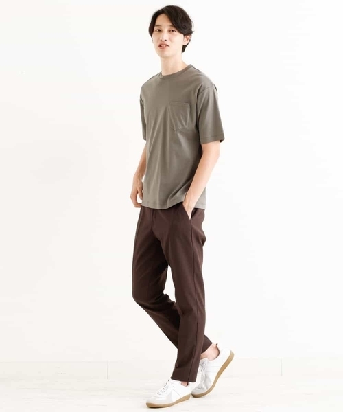 a.v.v（アーヴェヴェ）の「【接触冷感/UVカット/抗菌防臭】シルケットスムースワイドシルエットカットソー（Tシャツ/カットソー・メンズ・ホワイト/ボルドー/カーキ/グリーン/チャコールグレー・44/46/50/48）」の16枚目の写真