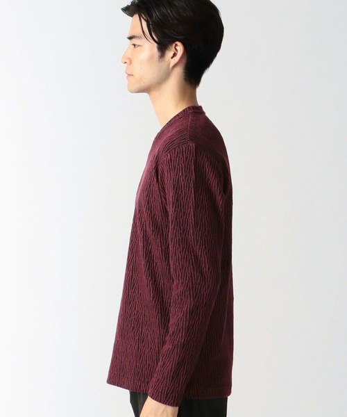 HIDEAWAYS NICOLE（ハイダウェイニコル）の「ブリスタージャカードウェイビーストライプ（Tシャツ/カットソー・メンズ・ホワイト×ブラック/ブラック×ホワイト/ボルドー・MEDIUM/X-LARGE/LARGE）」の12枚目の写真