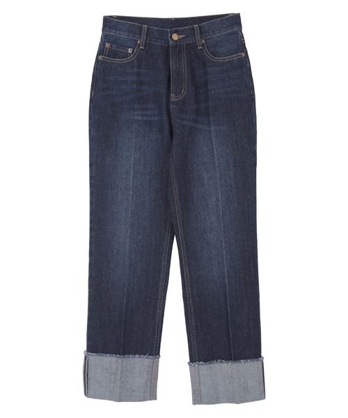 titivate（ティティベイト）の「ﾀｰﾝﾊﾞｯｸｽﾄﾚｰﾄﾃﾞﾆﾑﾊﾟﾝﾂ（デニムパンツ・レディース・ネイビー/ブルー・L/S/M）」の20枚目の写真