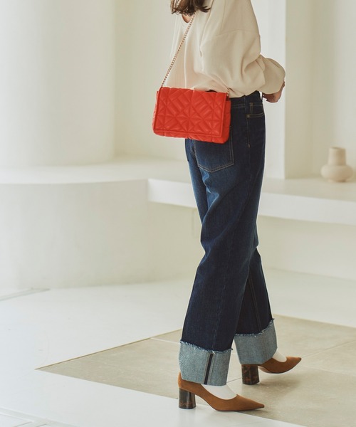 titivate（ティティベイト）の「ﾀｰﾝﾊﾞｯｸｽﾄﾚｰﾄﾃﾞﾆﾑﾊﾟﾝﾂ（デニムパンツ・レディース・ネイビー/ブルー・L/S/M）」の6枚目の写真