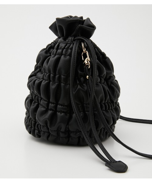 crie conforto（クリーコンフォルト）の「シャーリングミニショルダーバッグ（ショルダーバッグ・レディース・グレー/ブラック/ベージュ・FREE）」の4枚目の写真