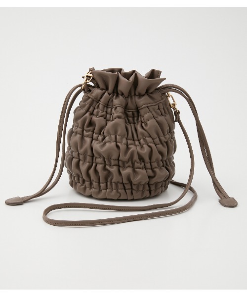 crie conforto（クリーコンフォルト）の「シャーリングミニショルダーバッグ（ショルダーバッグ・レディース・グレー/ブラック/ベージュ・FREE）」の8枚目の写真