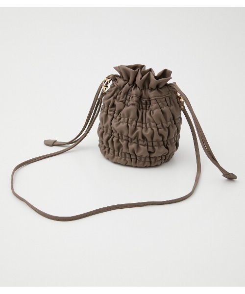 crie conforto（クリーコンフォルト）の「シャーリングミニショルダーバッグ（ショルダーバッグ・レディース・グレー/ブラック/ベージュ・FREE）」の9枚目の写真