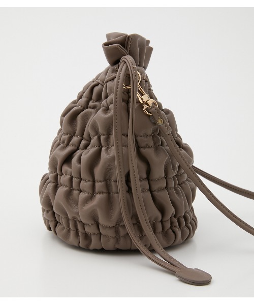 crie conforto（クリーコンフォルト）の「シャーリングミニショルダーバッグ（ショルダーバッグ・レディース・グレー/ブラック/ベージュ・FREE）」の13枚目の写真