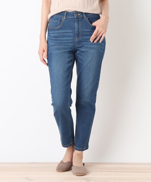 Cutie Blonde（キューティーブロンド）の「◆【S-LL】デニムゆるテーパードパンツ（デニムパンツ・レディース・ネイビー系5/ブルー系5・02/01/04/03）」の2枚目の写真