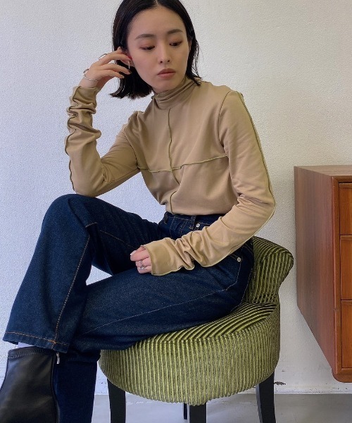 VANNIE U（ヴァニーユー）の「2WAYメロウヒートTOPS（Tシャツ/カットソー・レディース・ブラック/ベージュ/オリーブ/アイボリー/ピンク/ブルー・FREE）」の13枚目の写真