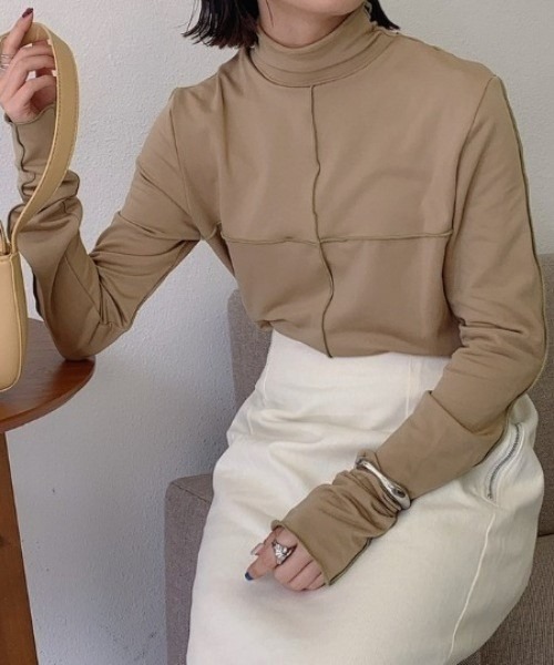 VANNIE U（ヴァニーユー）の「2WAYメロウヒートTOPS（Tシャツ/カットソー・レディース・ブラック/ベージュ/オリーブ/アイボリー/ピンク/ブルー・FREE）」の20枚目の写真