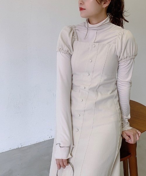 VANNIE U（ヴァニーユー）の「2WAYメロウヒートTOPS（Tシャツ/カットソー・レディース・ブラック/ベージュ/オリーブ/アイボリー/ピンク/ブルー・FREE）」の7枚目の写真