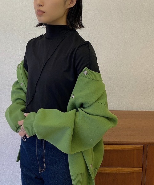 VANNIE U（ヴァニーユー）の「2WAYメロウヒートTOPS（Tシャツ/カットソー・レディース・ブラック/ベージュ/オリーブ/アイボリー/ピンク/ブルー・FREE）」の16枚目の写真