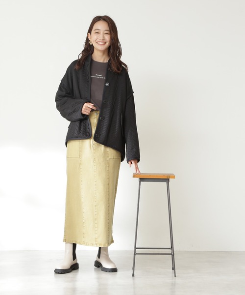 N.（N. Natural Beauty Basic）（エヌエヌナチュラルビューティーベーシック）の「◆ロゴプリントモノクロロングＴシャツ（Tシャツ/カットソー・レディース・オフホワイト/スミクロ・MEDIUM）」の9枚目の写真