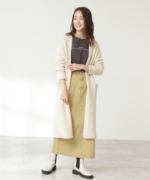 N.（N. Natural Beauty Basic）（エヌエヌナチュラルビューティーベーシック）の「◆ロゴプリントモノクロロングＴシャツ（Tシャツ/カットソー・レディース・オフホワイト/スミクロ・MEDIUM）」の10枚目の写真