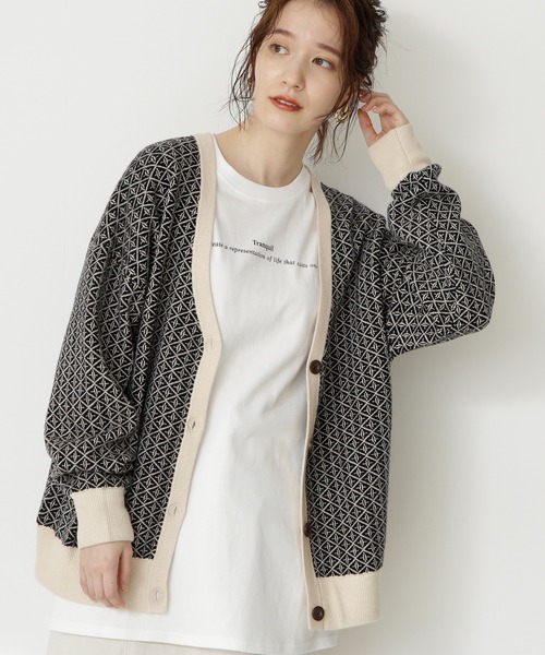 N.（N. Natural Beauty Basic）（エヌエヌナチュラルビューティーベーシック）の「◆ロゴプリントモノクロロングＴシャツ（Tシャツ/カットソー・レディース・オフホワイト/スミクロ・MEDIUM）」の7枚目の写真