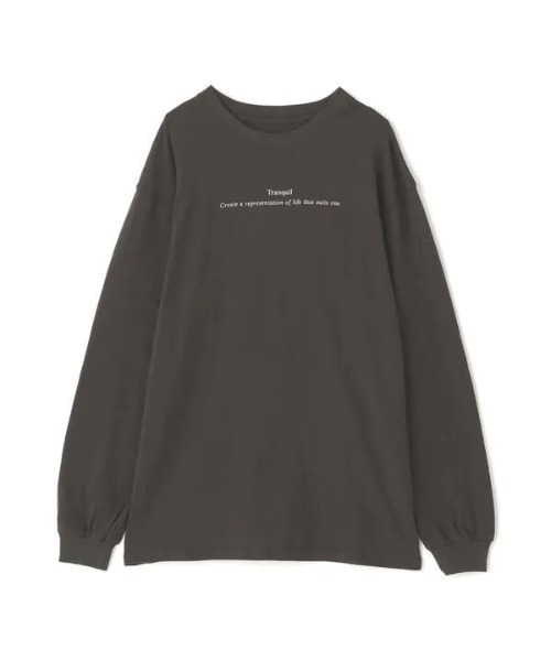 N.（N. Natural Beauty Basic）（エヌエヌナチュラルビューティーベーシック）の「◆ロゴプリントモノクロロングＴシャツ（Tシャツ/カットソー・レディース・オフホワイト/スミクロ・MEDIUM）」の16枚目の写真