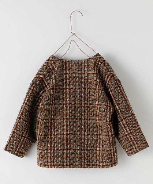 LOWRYS FARM（ローリーズファーム）の「ツイードチェックジャケット　959098（ノーカラージャケット・キッズ・ブラック/ブラウン・110cm/120cm/130cm）」の8枚目の写真