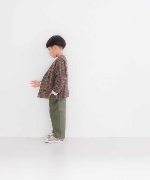 LOWRYS FARM（ローリーズファーム）の「ツイードチェックジャケット　959098（ノーカラージャケット・キッズ・ブラック/ブラウン・110cm/120cm/130cm）」の12枚目の写真