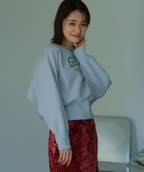 BeAMS DOT（ビームスドット）の「BeAMS DOT / アソート柄 裏起毛 カレッジロゴスウェット（スウェット・レディース・オフホワイト/サックスブルー/ブルー/パープル系その他5・FREE）」の9枚目の写真