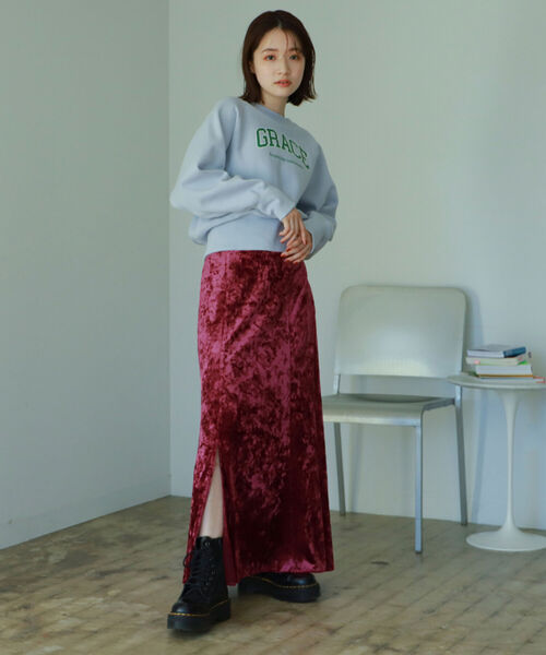 BeAMS DOT（ビームスドット）の「BeAMS DOT / アソート柄 裏起毛 カレッジロゴスウェット（スウェット・レディース・オフホワイト/サックスブルー/ブルー/パープル系その他5・FREE）」の6枚目の写真