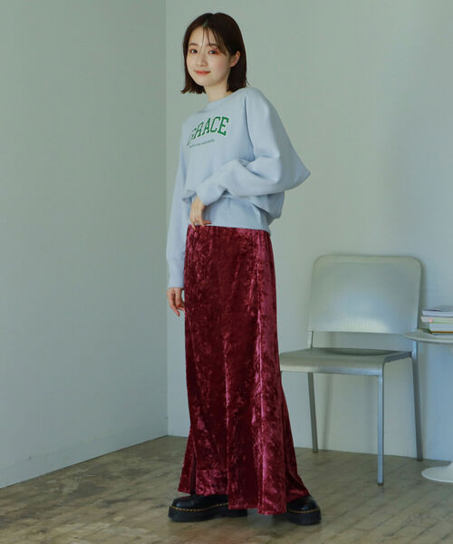 BeAMS DOT（ビームスドット）の「BeAMS DOT / アソート柄 裏起毛 カレッジロゴスウェット（スウェット・レディース・オフホワイト/サックスブルー/ブルー/パープル系その他5・FREE）」の18枚目の写真