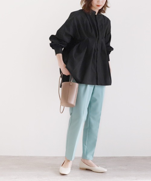 reca（レカ）の「フロントタックボリュームスリーブブラウス（シャツ/ブラウス・レディース・ブラック/ベージュ/グレー系その他/グリーン系その他/グリーン/ラベンダー/オフホワイト/サックスブルー・M）」の14枚目の写真