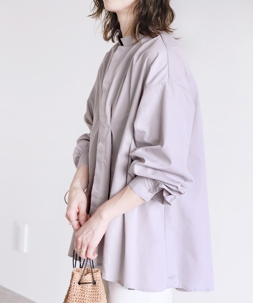 reca（レカ）の「フロントタックボリュームスリーブブラウス（シャツ/ブラウス・レディース・ブラック/ベージュ/グレー系その他/グリーン系その他/グリーン/ラベンダー/オフホワイト/サックスブルー・M）」の20枚目の写真