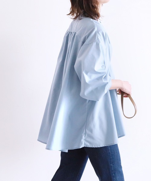 reca（レカ）の「フロントタックボリュームスリーブブラウス（シャツ/ブラウス・レディース・ブラック/ベージュ/グレー系その他/グリーン系その他/グリーン/ラベンダー/オフホワイト/サックスブルー・M）」の15枚目の写真