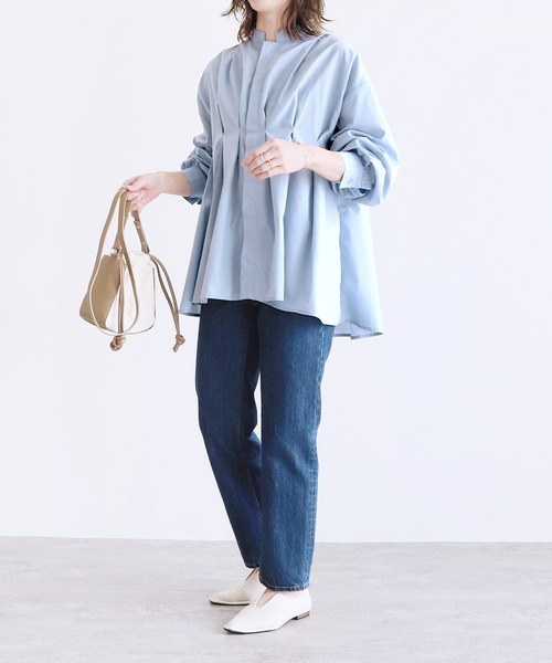 reca（レカ）の「フロントタックボリュームスリーブブラウス（シャツ/ブラウス・レディース・ブラック/ベージュ/グレー系その他/グリーン系その他/グリーン/ラベンダー/オフホワイト/サックスブルー・M）」の18枚目の写真