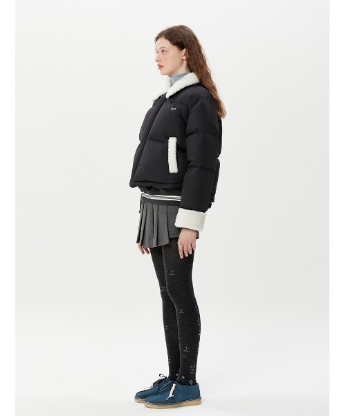 KIRSH（キルシー）の「A'GEM/9 × .kom『KIRSH/キルシー』CHERRY FUR DOWN SHORT JACKET/チェリーデザイン ダックダウンジャケット（ダウンジャケット/コート・レディース・ブラック/ベージュ・FREE）」の5枚目の写真