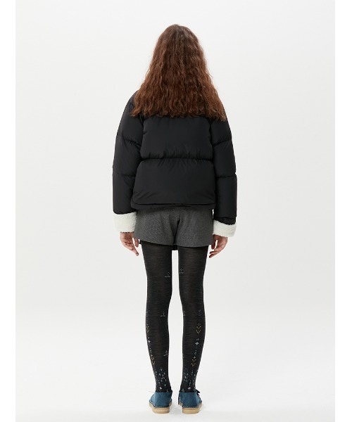 KIRSH（キルシー）の「A'GEM/9 × .kom『KIRSH/キルシー』CHERRY FUR DOWN SHORT JACKET/チェリーデザイン ダックダウンジャケット（ダウンジャケット/コート・レディース・ブラック/ベージュ・FREE）」の6枚目の写真