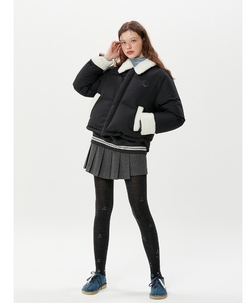 KIRSH（キルシー）の「A'GEM/9 × .kom『KIRSH/キルシー』CHERRY FUR DOWN SHORT JACKET/チェリーデザイン ダックダウンジャケット（ダウンジャケット/コート・レディース・ブラック/ベージュ・FREE）」の7枚目の写真