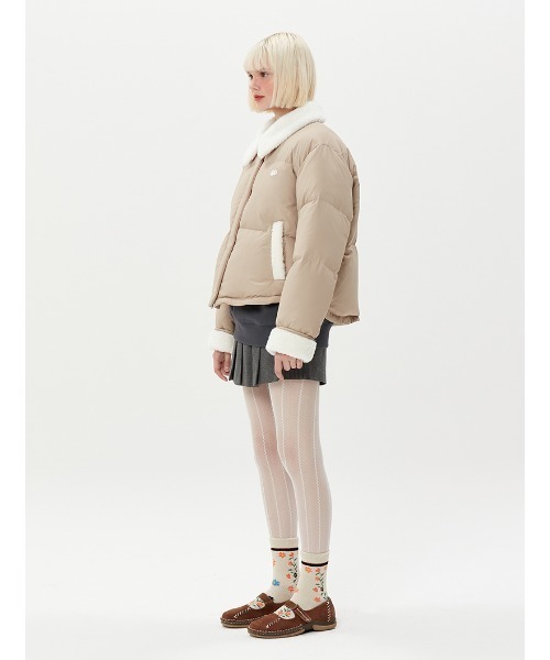 KIRSH（キルシー）の「A'GEM/9 × .kom『KIRSH/キルシー』CHERRY FUR DOWN SHORT JACKET/チェリーデザイン ダックダウンジャケット（ダウンジャケット/コート・レディース・ブラック/ベージュ・FREE）」の10枚目の写真