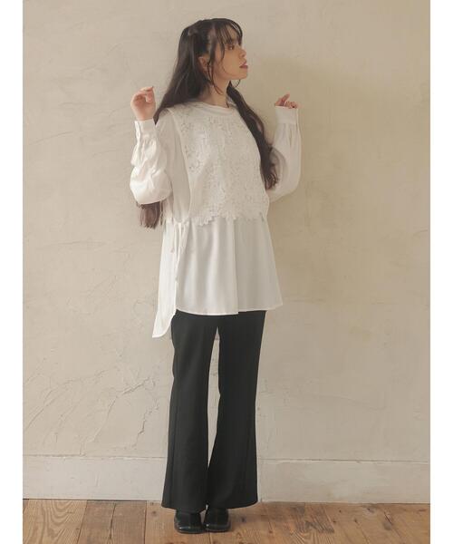 RAY CASSIN FAVORI（レイカズンフェバリ）の「・RAY CASSIN SET2点 ベスト×ブラウス＊（シャツ/ブラウス・レディース・ブラック/オレンジ/オフホワイト/カーキ・FREE）」の21枚目の写真