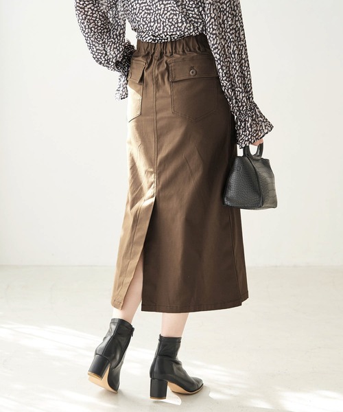 ROPE' PICNIC（ロペピクニック）の「バックサテンベイカースカート（スカート・レディース・ブラウン/ベージュ系その他/グリーン系その他2・36/38）」の13枚目の写真