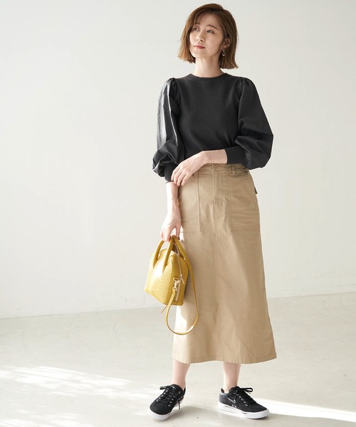 ROPE' PICNIC（ロペピクニック）の「バックサテンベイカースカート（スカート・レディース・ブラウン/ベージュ系その他/グリーン系その他2・36/38）」の11枚目の写真