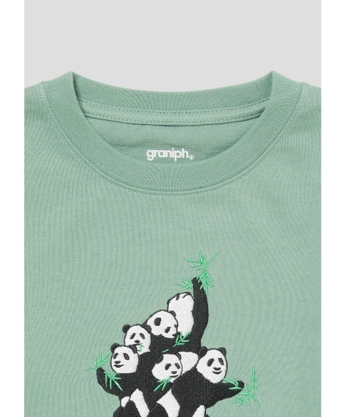 Design Tshirts Store graniph(デザイン ティーシャツ ストア グラニフ)の「チューチューハングリーパンダ|キッズグラフィック長袖Tシャツ(Tシャツ/カットソー・キッズ・グリーン・120/140/130/100/110)」の10枚目の写真