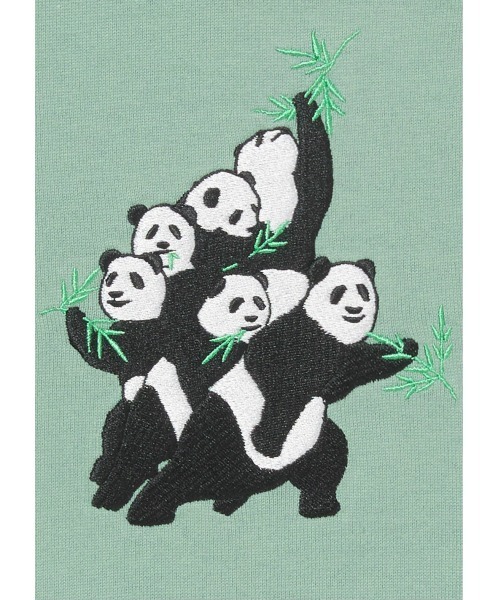 Design Tshirts Store graniph(デザイン ティーシャツ ストア グラニフ)の「チューチューハングリーパンダ|キッズグラフィック長袖Tシャツ(Tシャツ/カットソー・キッズ・グリーン・120/140/130/100/110)」の6枚目の写真