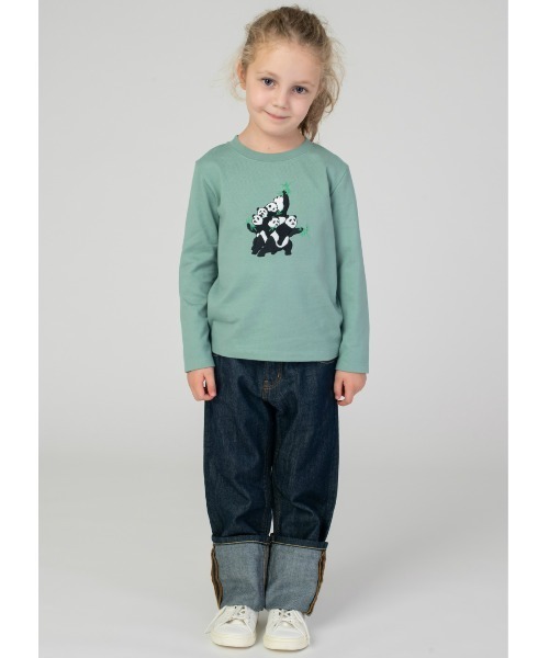 Design Tshirts Store graniph(デザイン ティーシャツ ストア グラニフ)の「チューチューハングリーパンダ|キッズグラフィック長袖Tシャツ(Tシャツ/カットソー・キッズ・グリーン・120/140/130/100/110)」の9枚目の写真