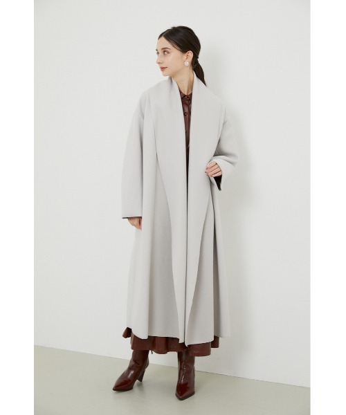 rienda（リエンダ）の「ビッグショールカラーロングガウンコート（チェスターコート・レディース・ライトグレー/ブラック/ブラウン・FREE）」の15枚目の写真