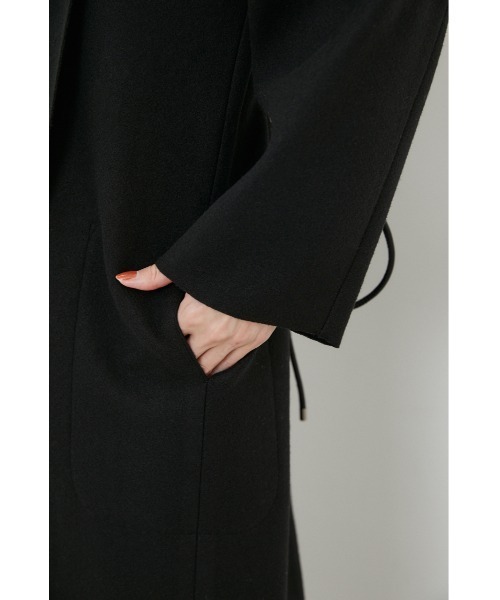 rienda（リエンダ）の「ビッグショールカラーロングガウンコート（チェスターコート・レディース・ライトグレー/ブラック/ブラウン・FREE）」の5枚目の写真