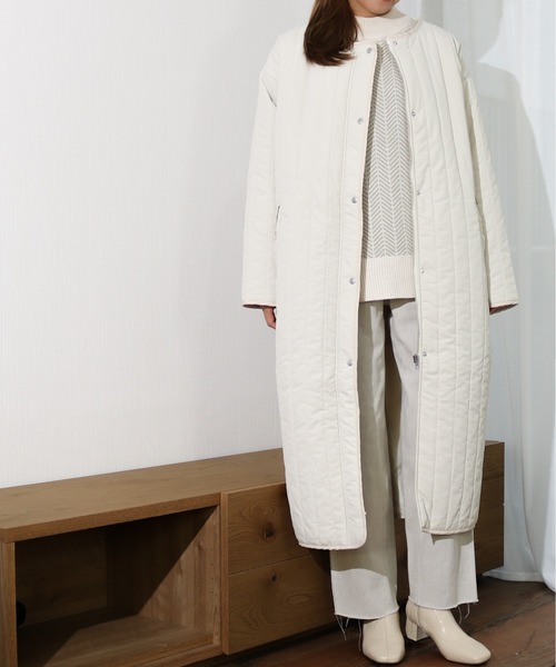 Per sist ence（パーシエンス）の「Per sist ence/パーシエンス　縦キルト ロングコート（その他アウター・レディース・ベージュ/アイボリー/モカ・FREE）」の8枚目の写真